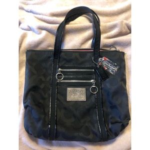 Classic coach poppy large tote bag